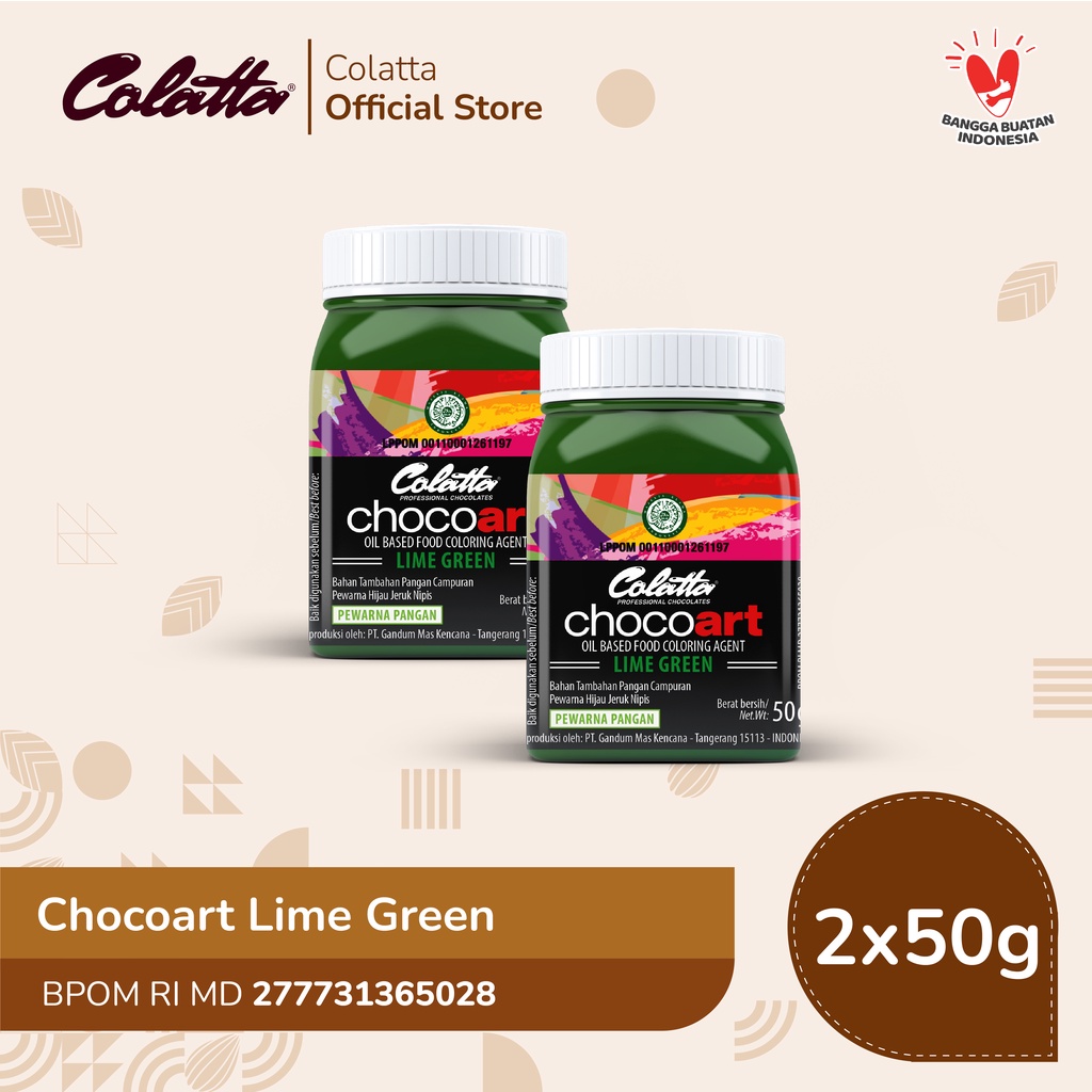 Bundling Colatta Chocoart Lime Green - Food Coloring 50g - Contents 2 ...