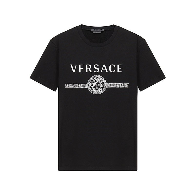 Versace cotton short sleeve men's round neck T-shirt A87573 A22806 ...