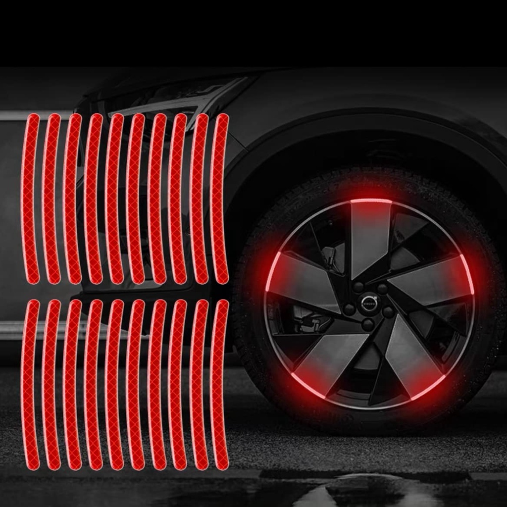 20PCS Reflective Car Wheel Decorative Stripe Stickers, Night Safety ...