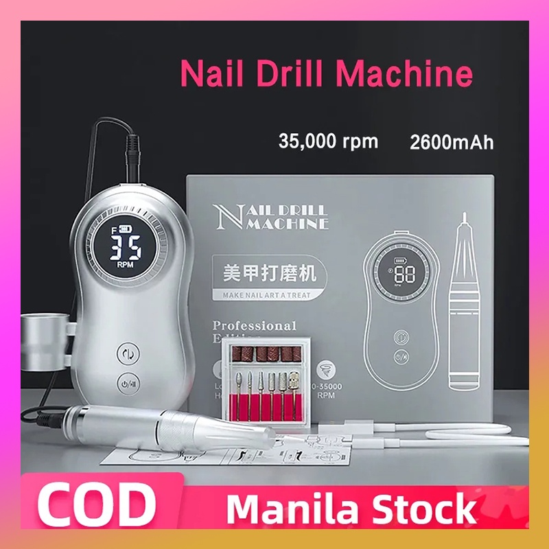 Hot 35000RPM Nail Drill Rig Electric Nail Machine Nail Polisher ...
