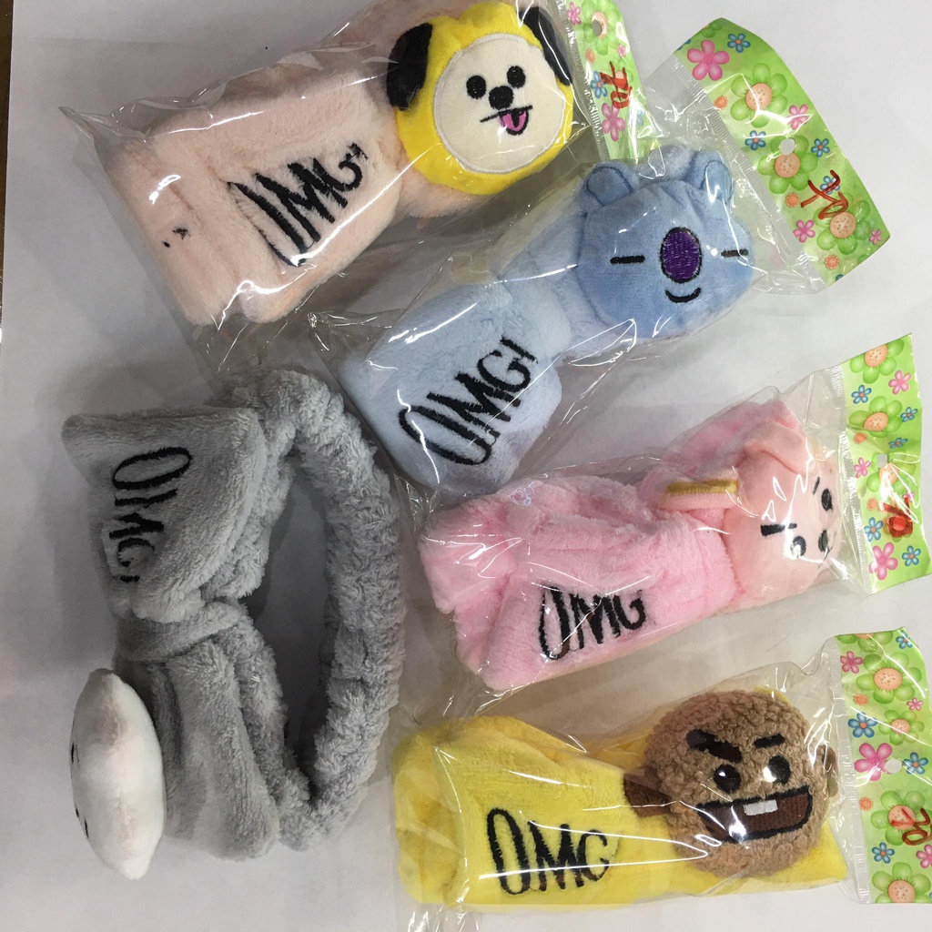Korean BT21 BTS Hair Turban/ KPOP Merch Plush Facial Wash Turban/ Cute