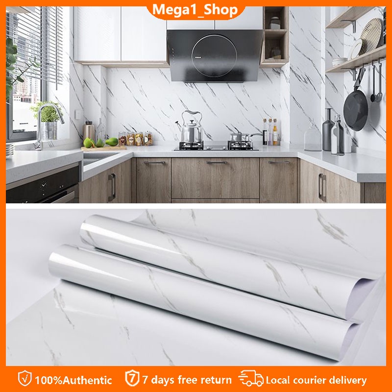 Wall Stickers Waterproof Heatproof Marble Self Adhesive Wallpaper Vinyl ...