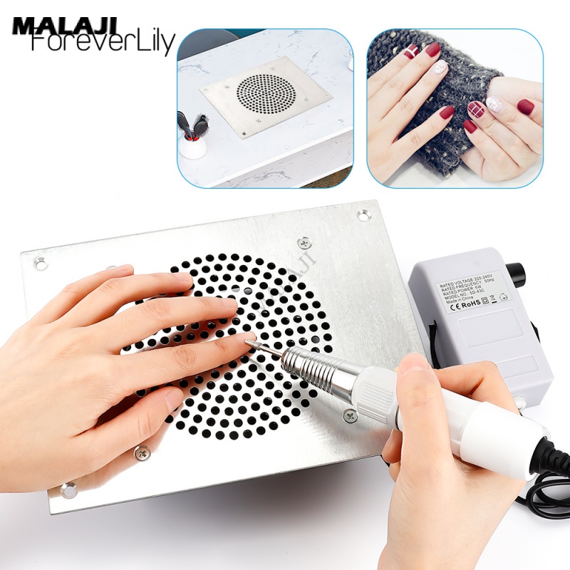 MALAJI 4500RPM Nail Dust Collector Desktop Built in Machine Suction ...