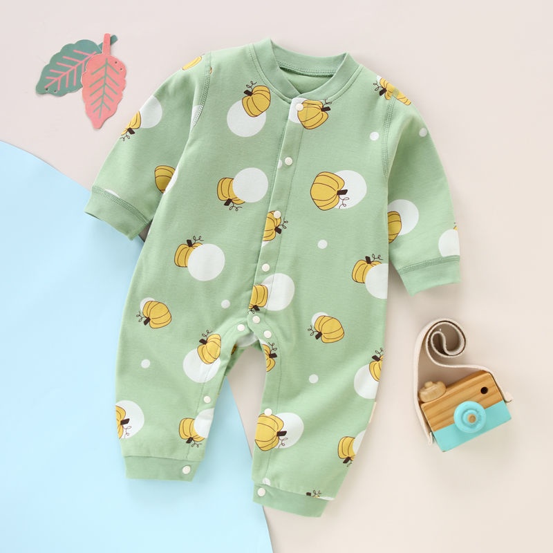 Baby Jumpsuit Spring Autumn Pure Cotton Long-Sleeved Clothes Male Female  Romper Full Month Pajamas Newborn