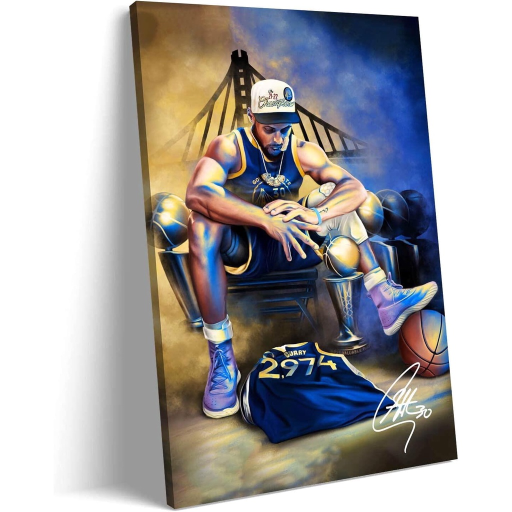 Stephen Curry Poster Canvas Wall Art Basketball Posters Living Room ...