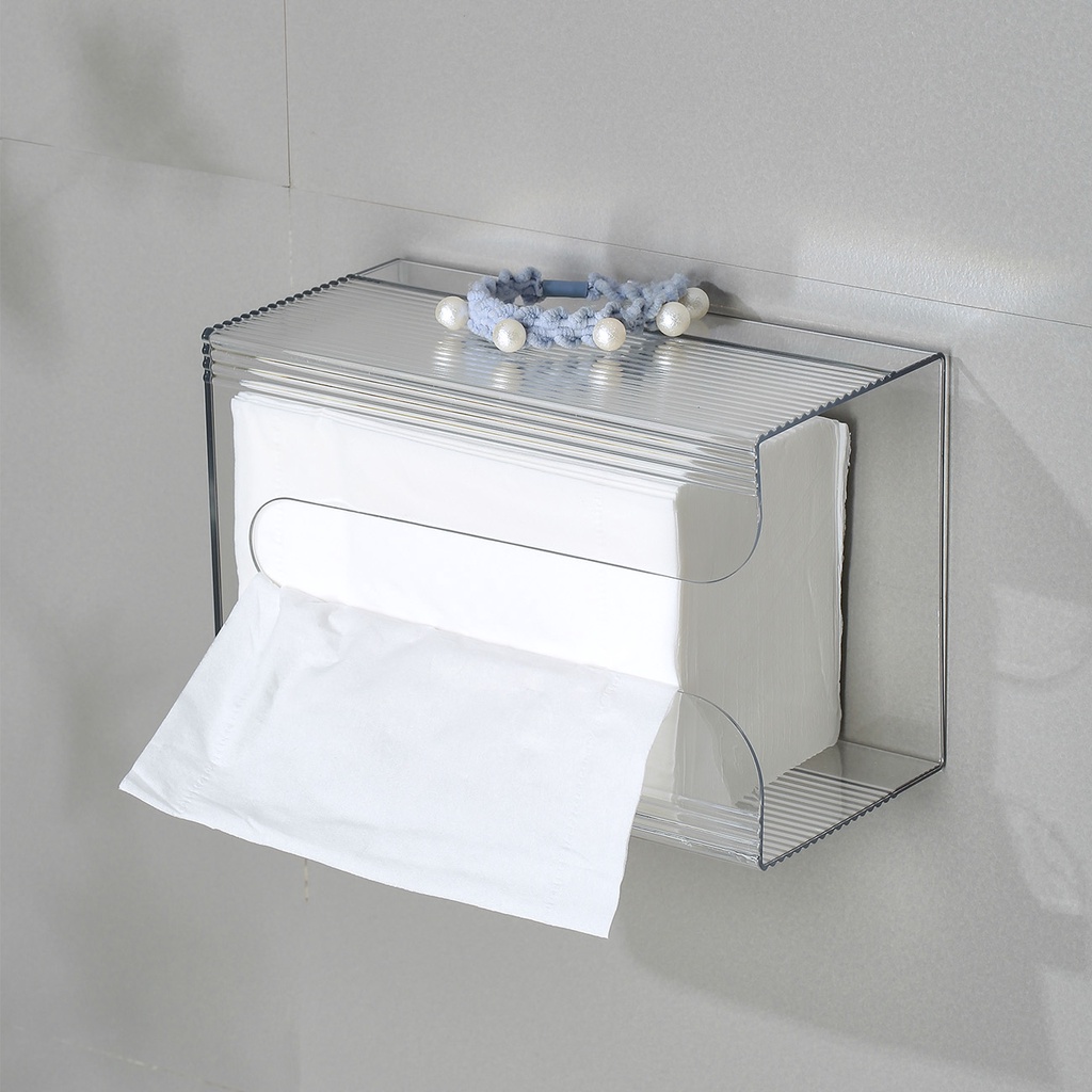 JUJIAJIA Wall Mounted Plastic Tissue Box Roll Tissue Box Holder Toilet