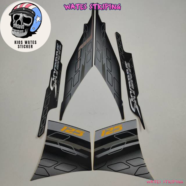 HITAM Striping Sticker Lis Les Polet Suzuki SkyDrive 125 2009 black ...