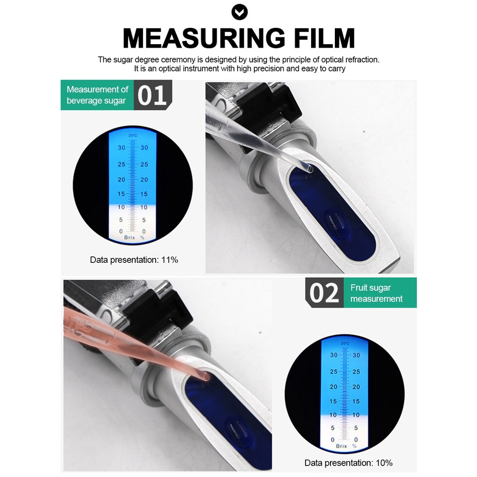 Handheld Sugar Refractometer 0-32% /0-80% Brix Refractometer ...