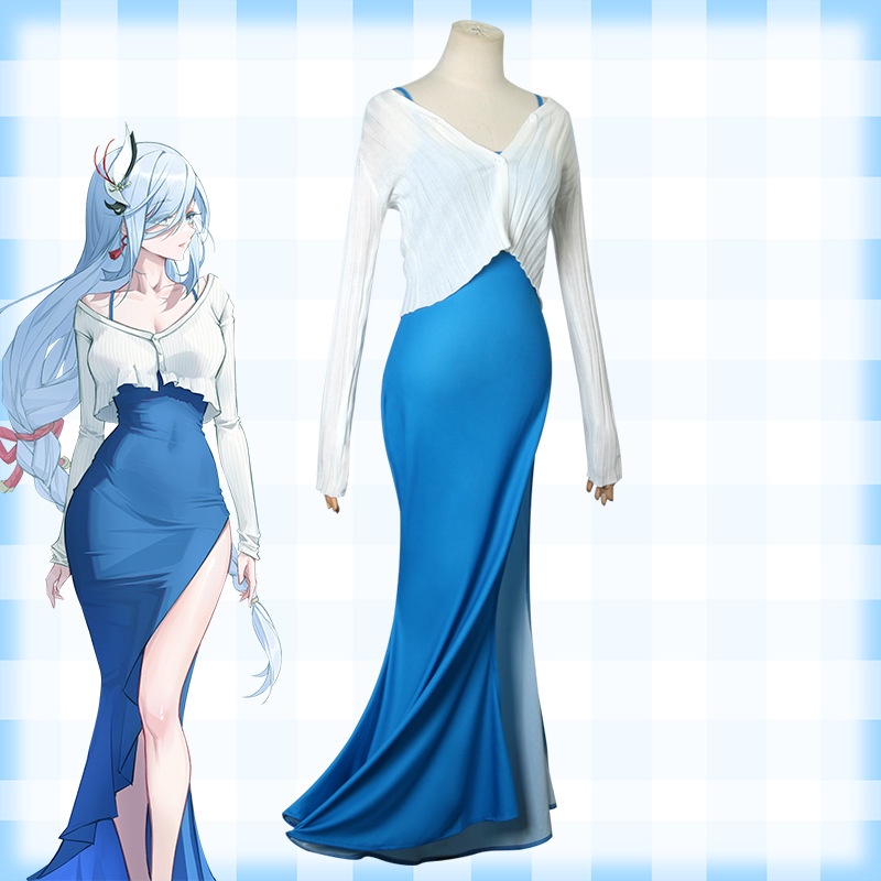 Authentic Genshin Impact Shenhe Outfits Fancy Costume For Cosplay Party ...