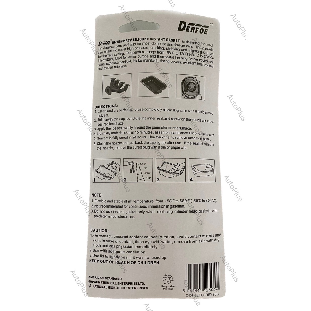 Derfoe Beta Grey Hi-Temp Silicone Sealant Gasket Maker 90g | Shopee ...