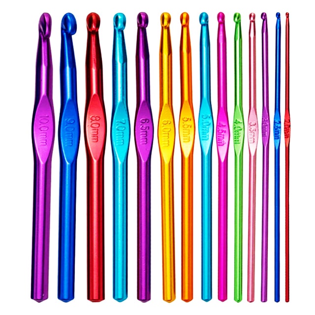 Yia Aluminum Crochet Hook Knit Soft Milk Cotton Yarn Ahook Set 14 Pcs ...