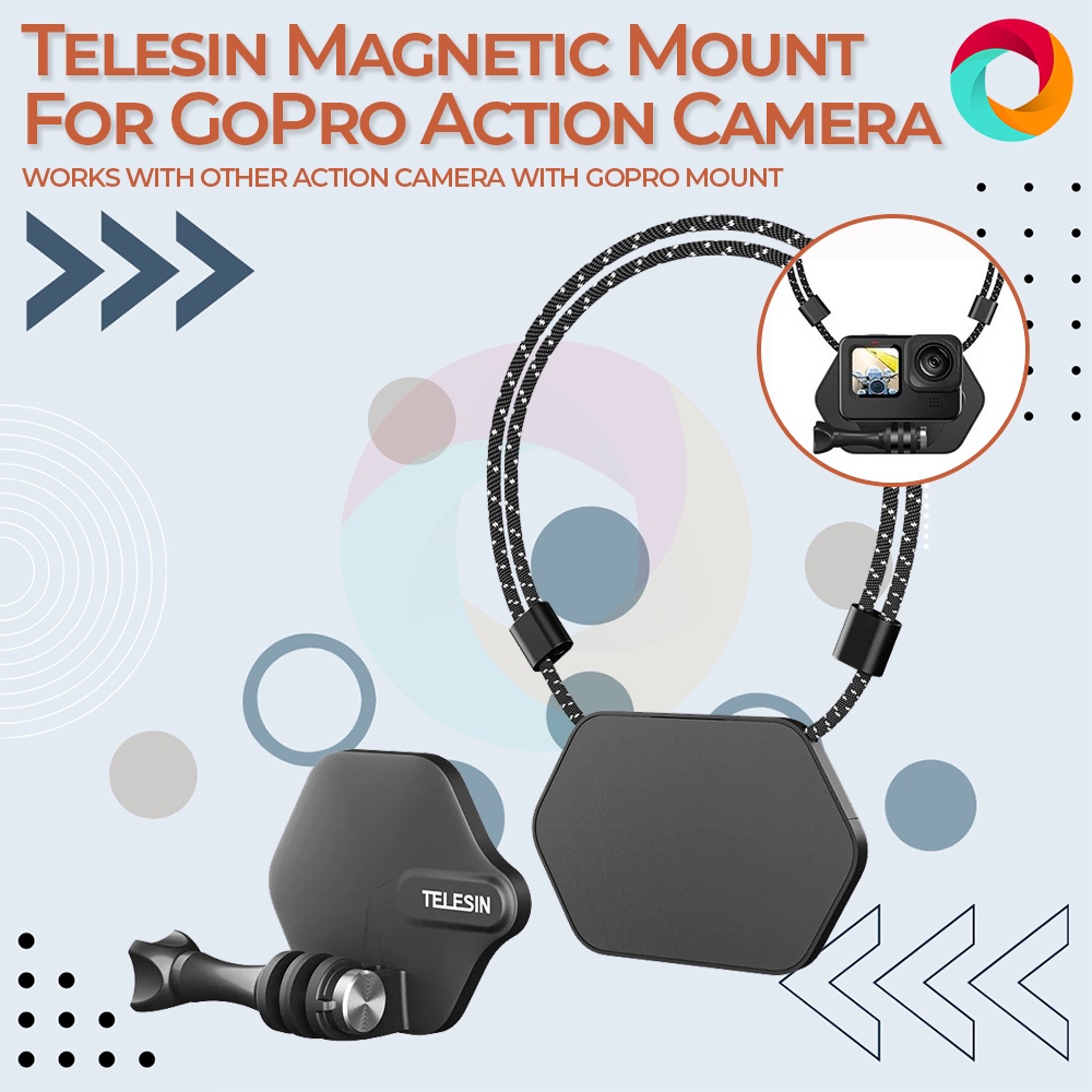 TELESIN Magnetic Neck Strap Lanyard Mount Mobile Phone and Action Camera  Holder