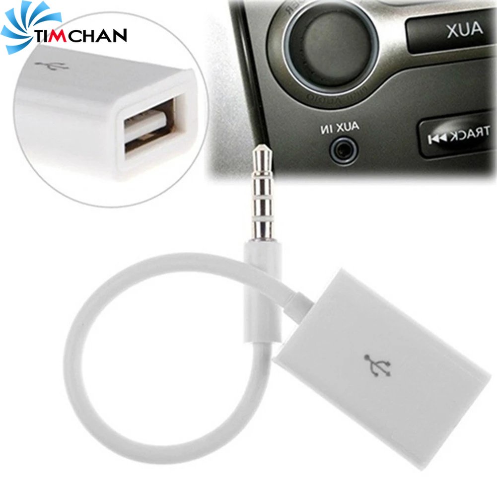 to USB 3.5mm Male Female Converter Car MP3 Converter Cable Car Aux