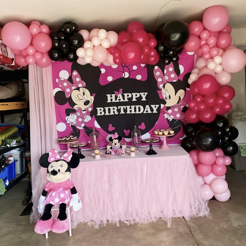 Pink Mickey Mouse Themed Balloons Party Decorations Minnie Mouse Foil 