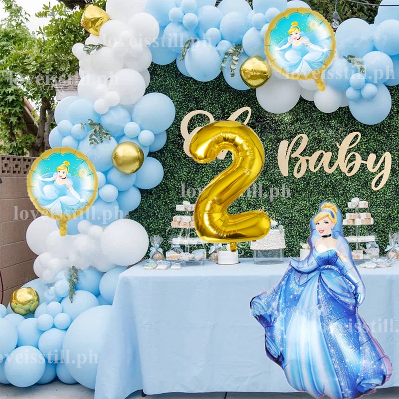 89Pcs/Set Disney Cinderella Princess Balloons Garland Kit 32inch Pearl ...