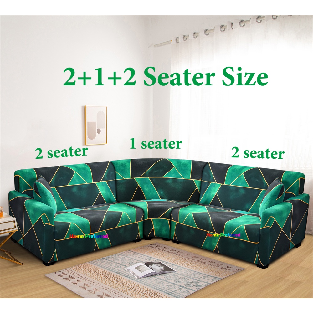 3 in 1 Corner Sofa Cover Set (3Pcs) for 2 Pcs 2 Seater and 1 Pc 1