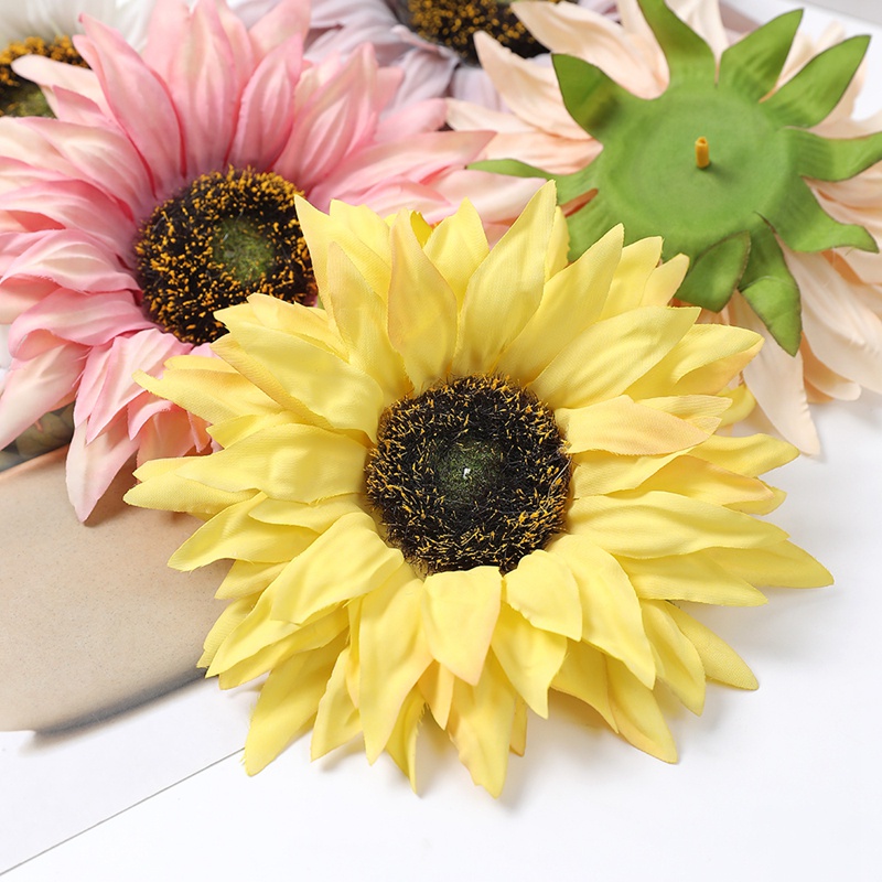 5PCS 16CM Large Artificial Sunflower Flower Silk Fake Flowers For Home ...