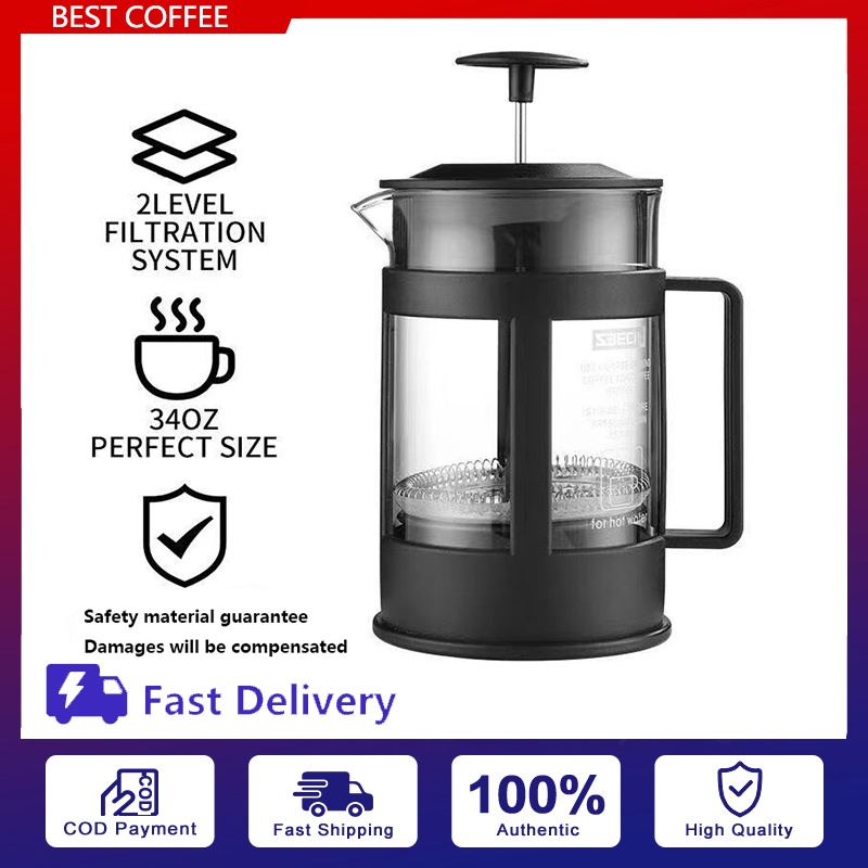 COD ️Coffee maker Press gift French Press Tea Maker coffee pot With ...
