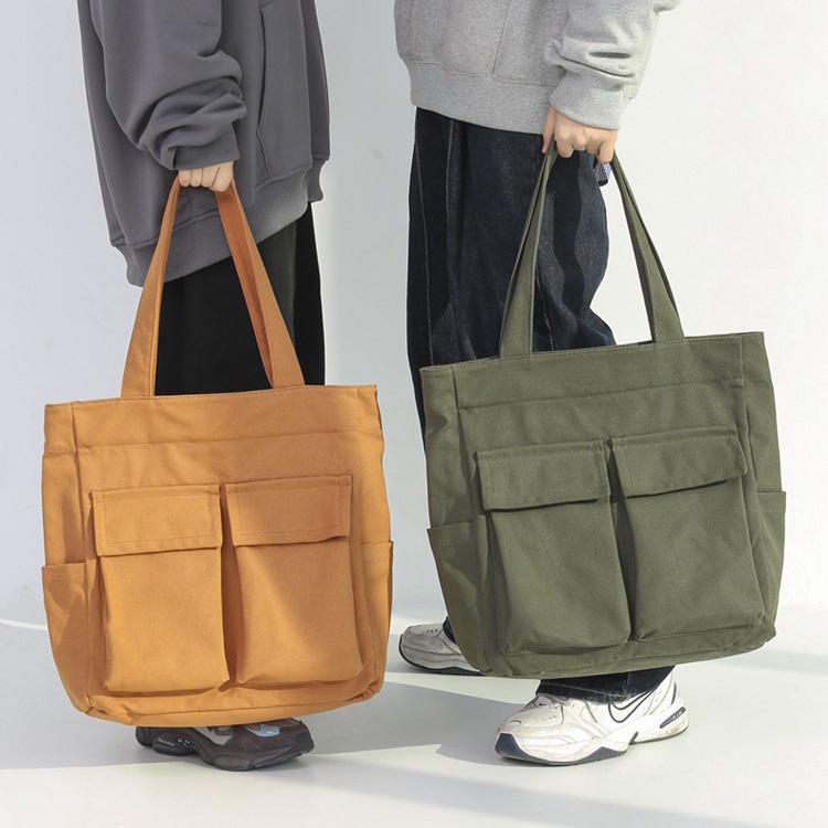 Japanese canvas bag bag men's and women's large capacity handheld