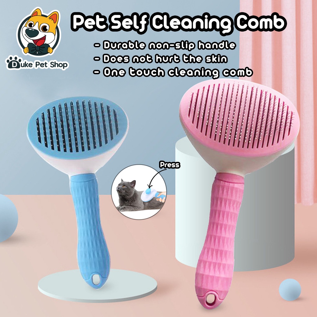 Pet Dog Cat Comb Brush W/ Fur Remover Dog Cat Comb Grooming Cleaning
