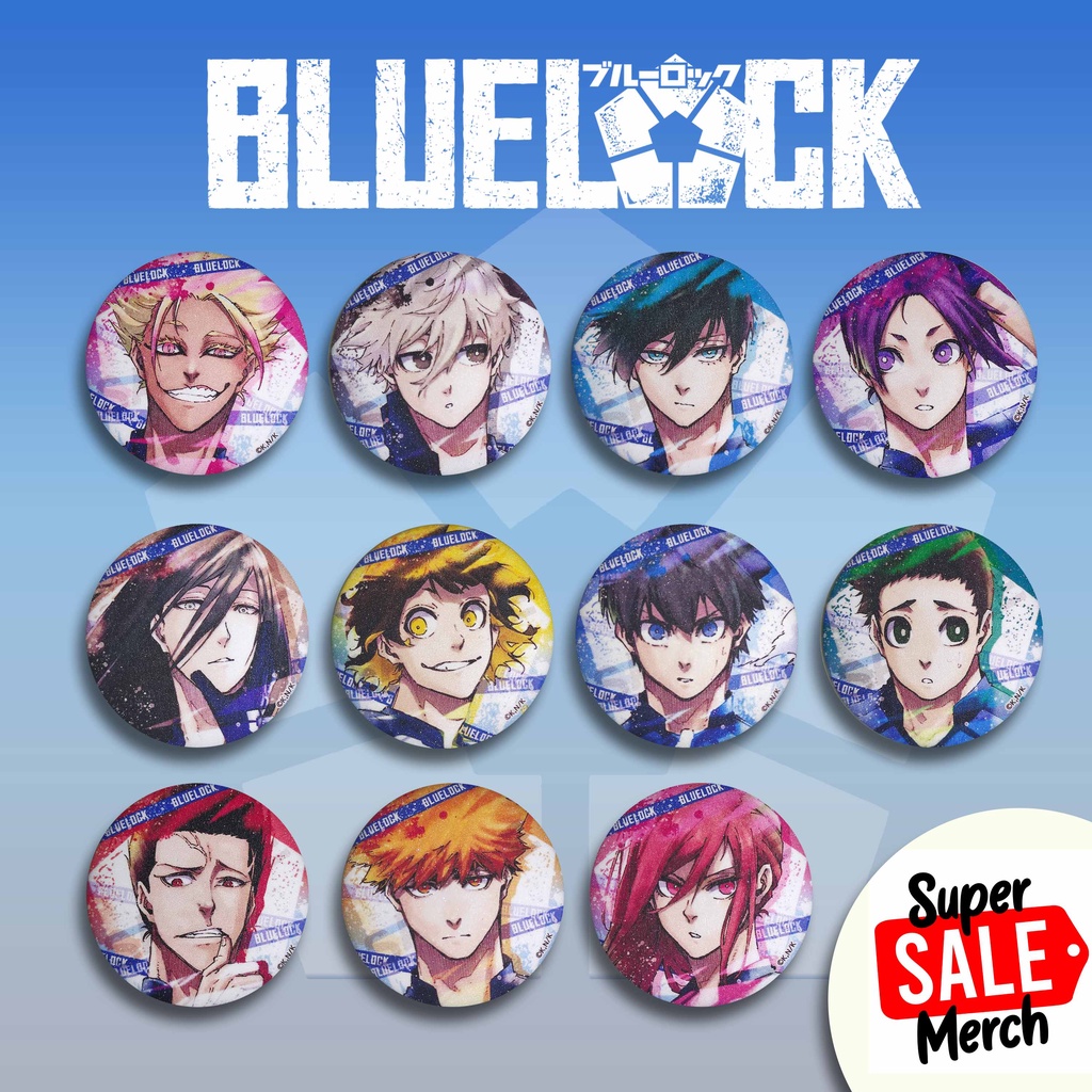 Blue Lock Button Pins 2.25 High Quality Glittered Waterproof | Shopee ...