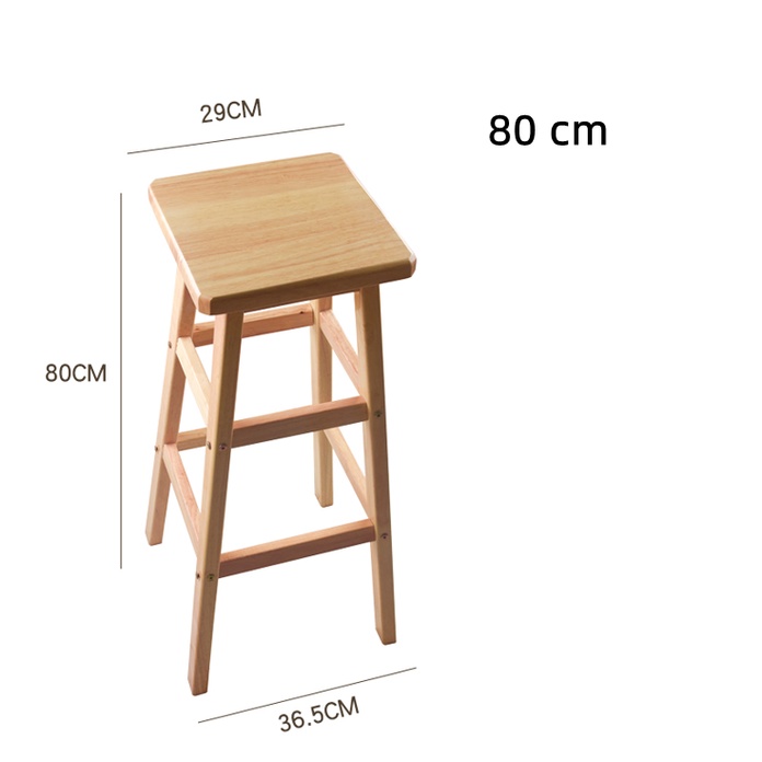 stool chair Wooden Square Seat High Stool （80cm 70cm 60cm 45cm ）bar