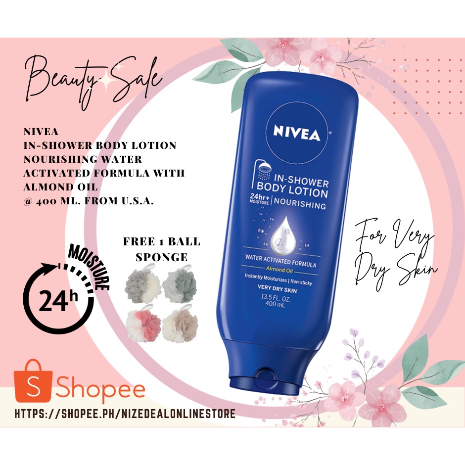 NIVEA Nourishing In Shower Lotion, Body Lotion for Dry Skin, 400 mL