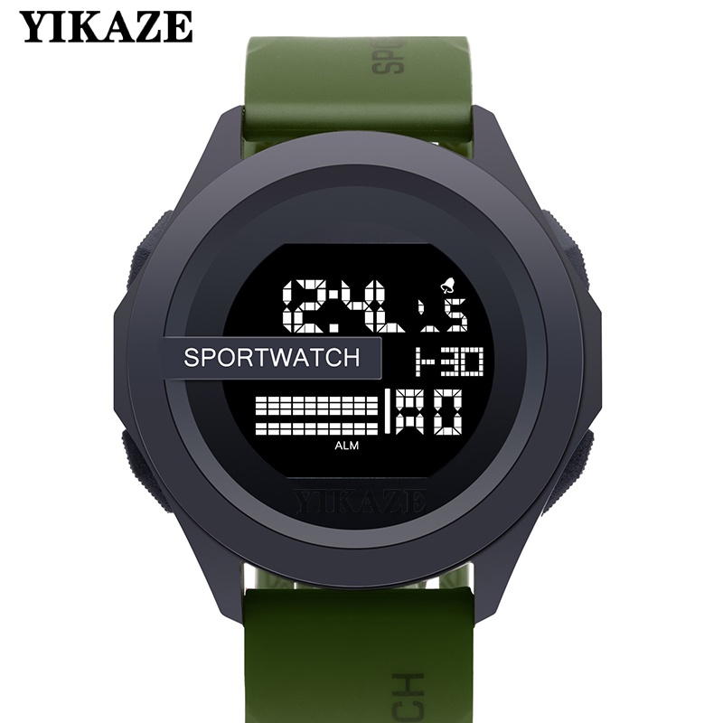 YIKAZE Men's Watches Drone Strab Rubber Digital LED Watch Waterproof ...