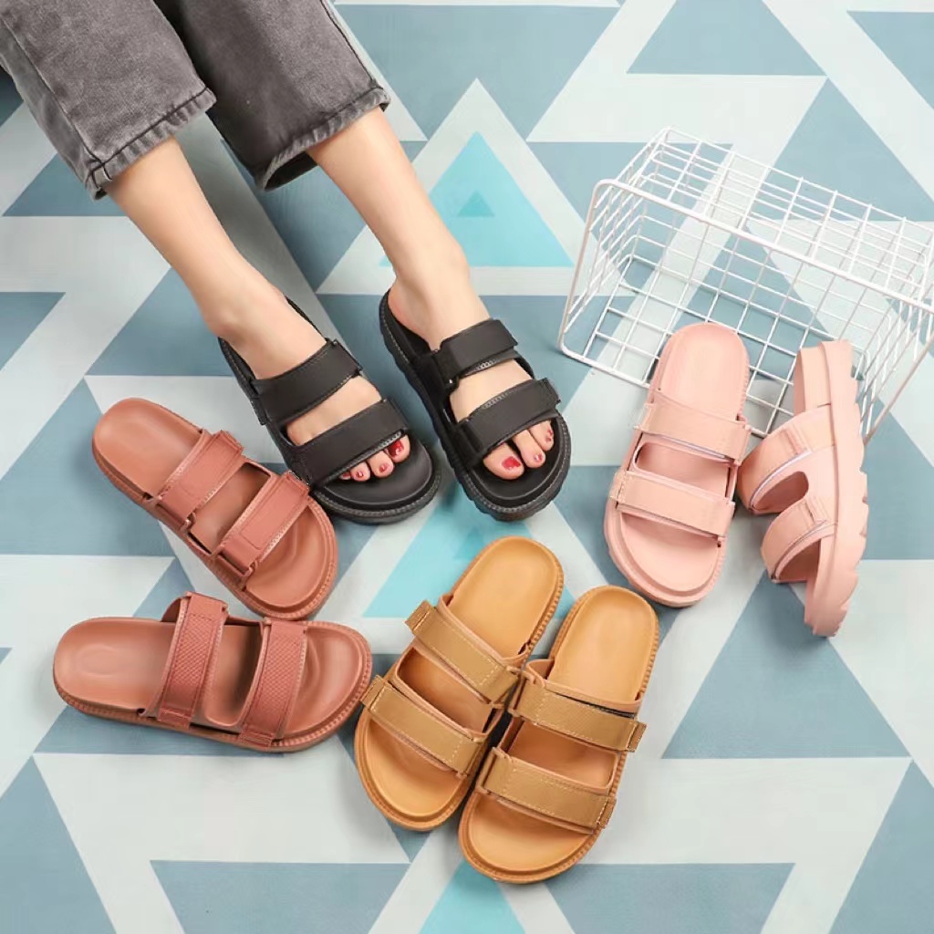 NEW Korean Summer Muffin Thick Bottom Slippers For Women | Shopee ...