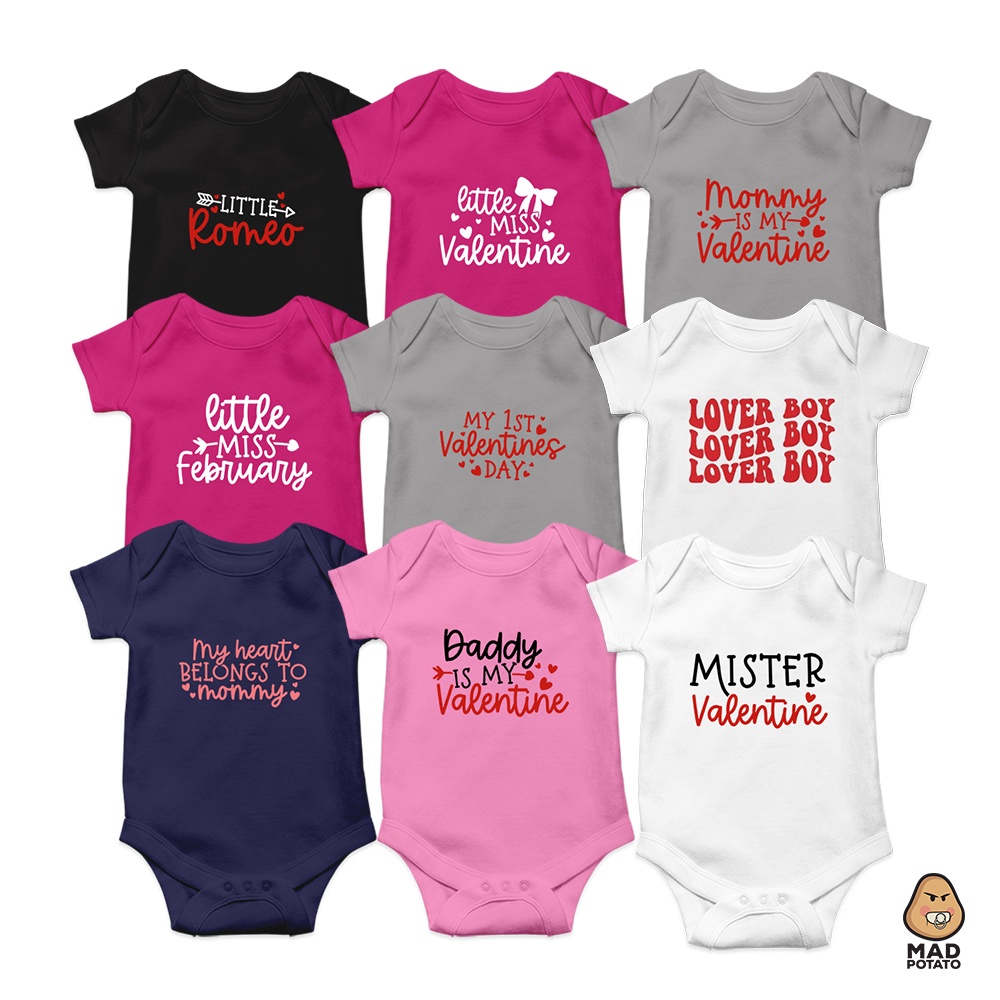 MAD POTATO Valentine's Day Baby Onesie Romper Unisex Valentine's Day