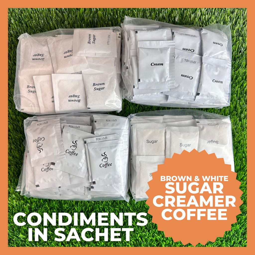 White Sugar, Brown Sugar, Creamer, Instant Coffee Condiments Sachet