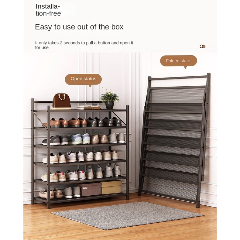 RF.Simple Folding Shoe Rack Foldable Shoe Multilayer Shoe