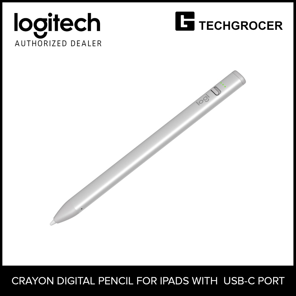 Logitech Crayon Digital Pencil for iPads with USBC Port (Silver