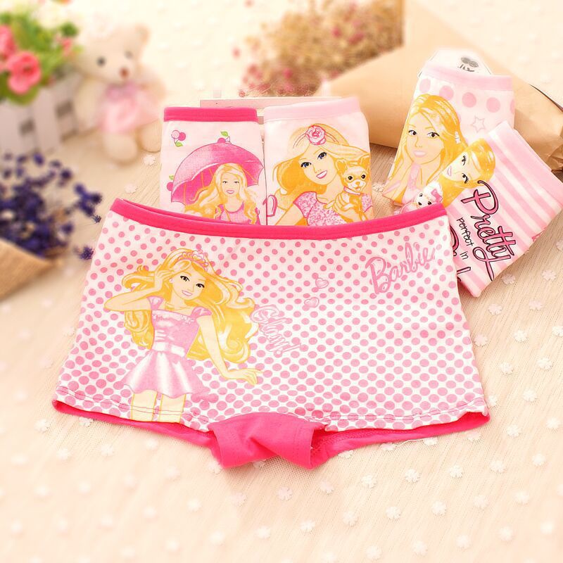 Cartoon Cute 3Pcs/Set Girl Barbie Briefs Children's Underwear Cotton ...