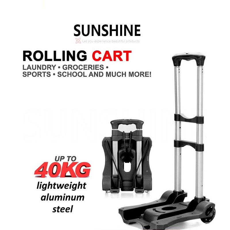 Light and durable portable trolley shopping cart luggage cart folding