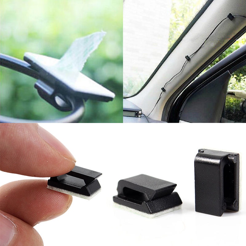 10pcs Car Fixed Clips Arrival Car Drop Adhesive Cable Cord Holder Wire ...