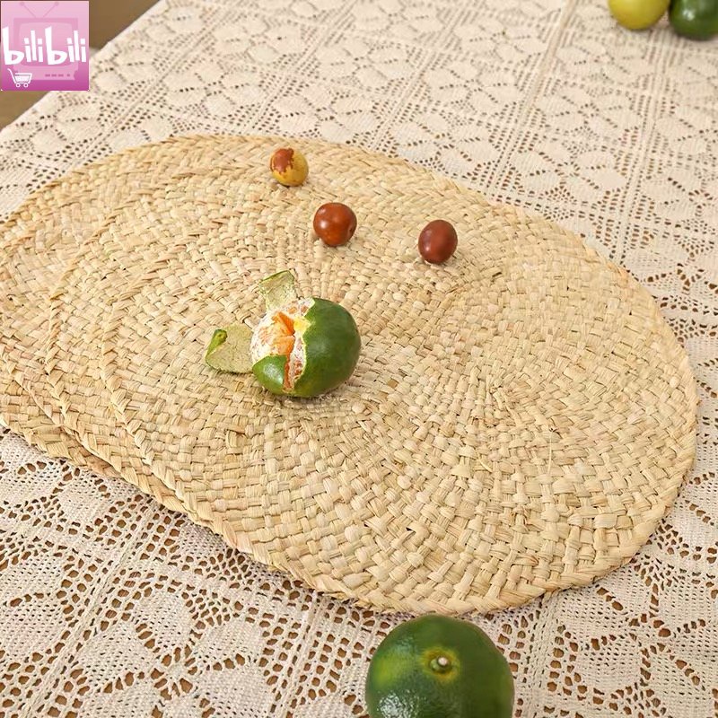 Eco Friendly Corn Husk Placemat Minimalist Woven Placemat Antiscalding