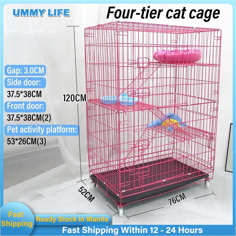 Ready Stock COD Cat Cage Easy Assemble Kitten Hamster Cage Pet 2/3/4