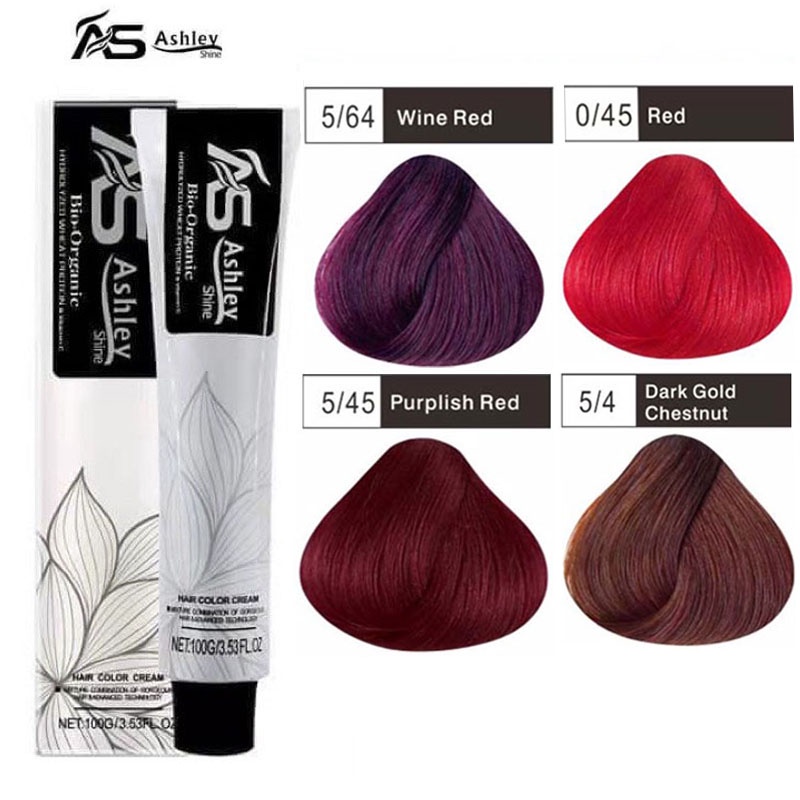 Ashley Shine Bio-Organic Hair Colors (Red & Mahogany Red & Violet Red) 100ml (Oxidizer Not
