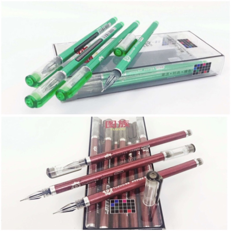 Green Ink &black Ball Point Pen TUZOO 1box 12PCS,GREEN SMOOTH WRITING ...