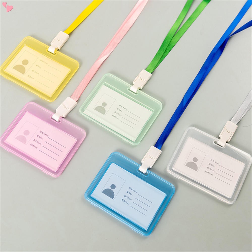 5 Color New Style Employee Name ID Card Cover Plastic Work Identity ...