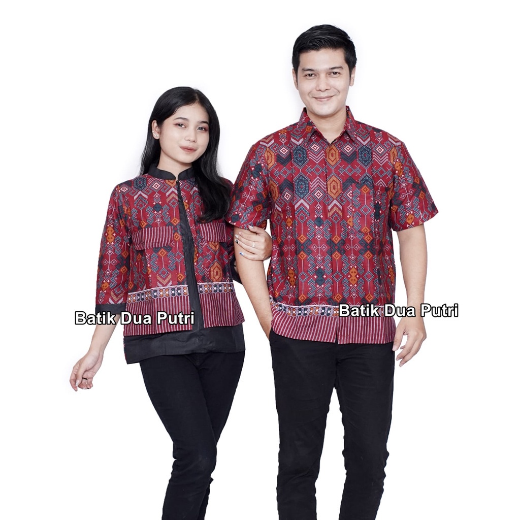 Batik Women Men Couple Uniform Modern elegant Motif Dua Putri Batik ...