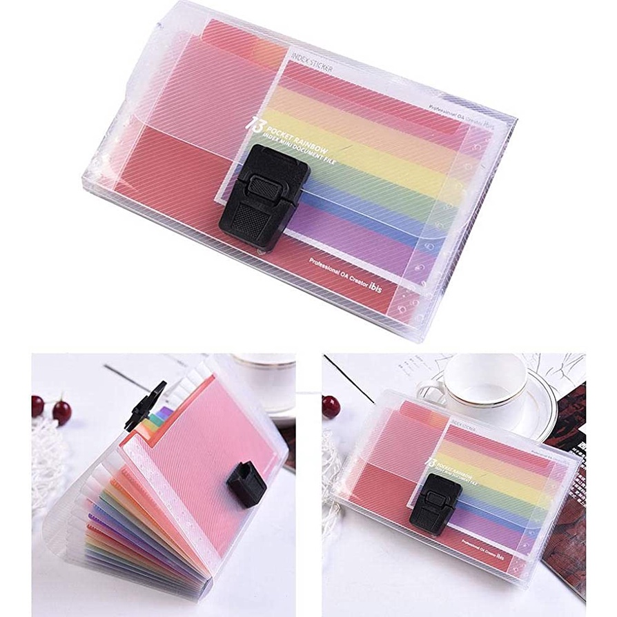 A4 A6 File Organizer Multi Rainbow Color Fillers Document Envelope ...