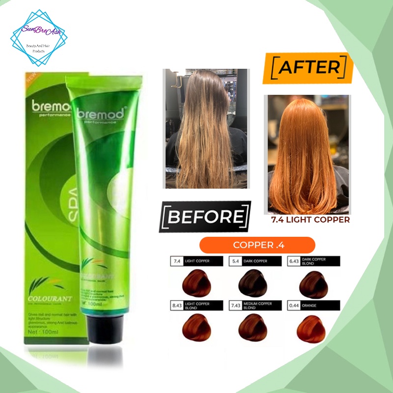 Bremod Hair Colors Copper Purple Orange Violet Mahogany Dyed Cream