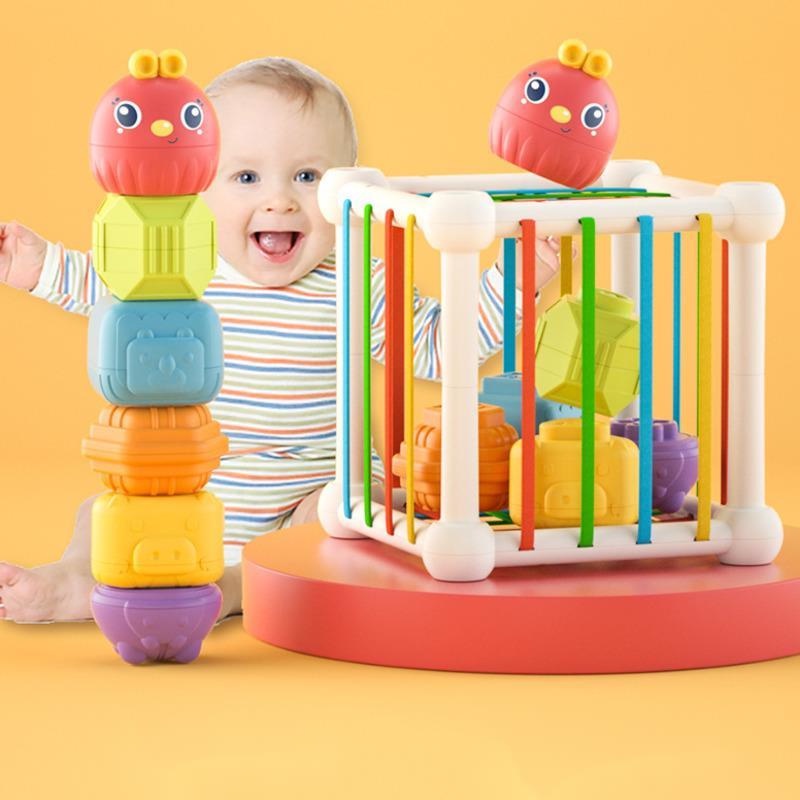 Colorful blocks classifying game for babies, Montessori baby toys ...