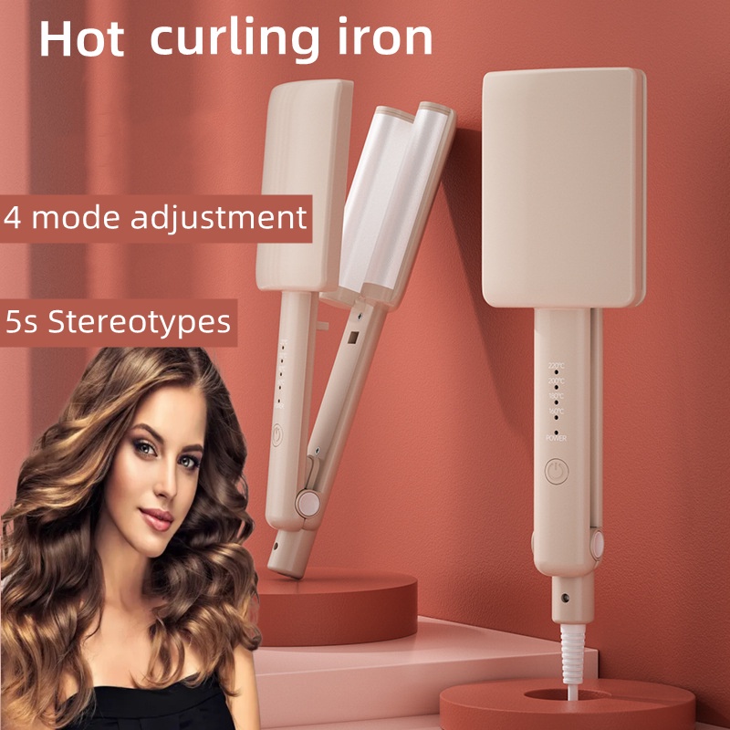 Dual power outlet curling iron