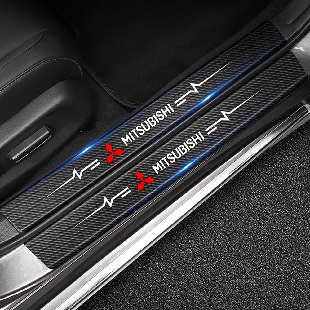 Door plates 6D Carbon Fiber still car styling molding accessories on door sills stickers for
