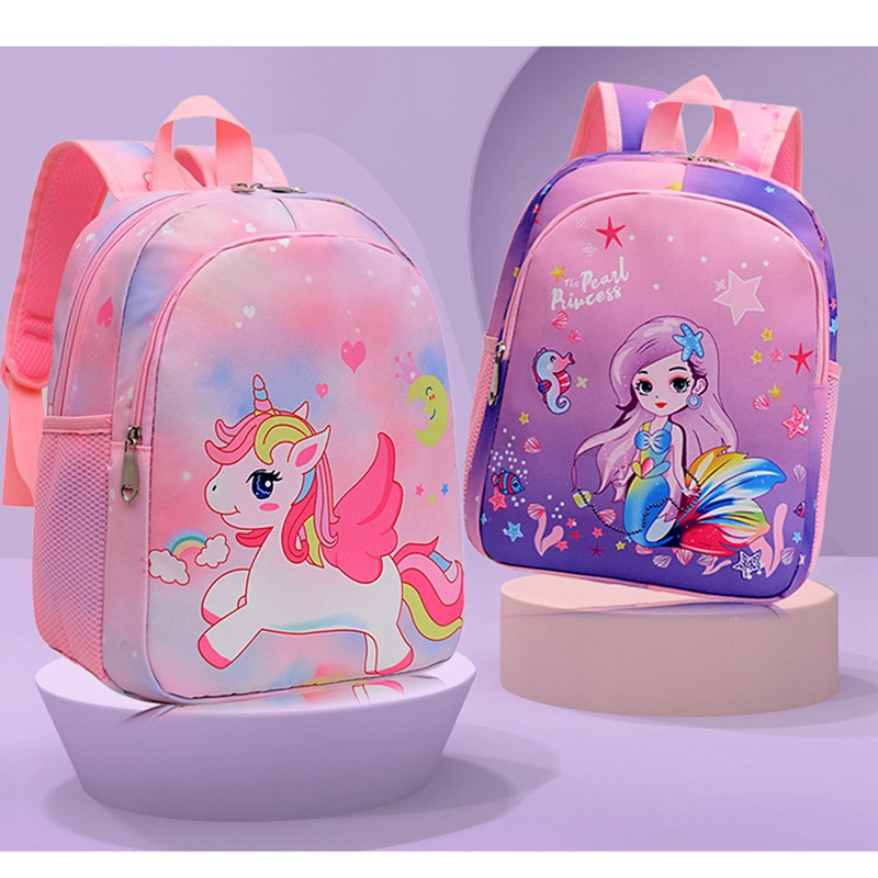 Ocs Toddler Girls Backpack Cartoon Unicorn Mermaid Print School Bag for Kindergarten Elementary Gift for Children Shopee Philippines