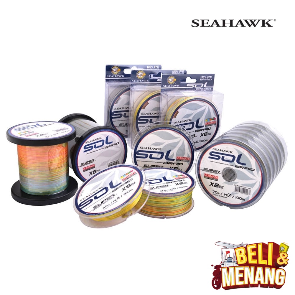 Seahawk SOL 8X Braided Lines l Mango Yellow, Moss Green, Yellow ...