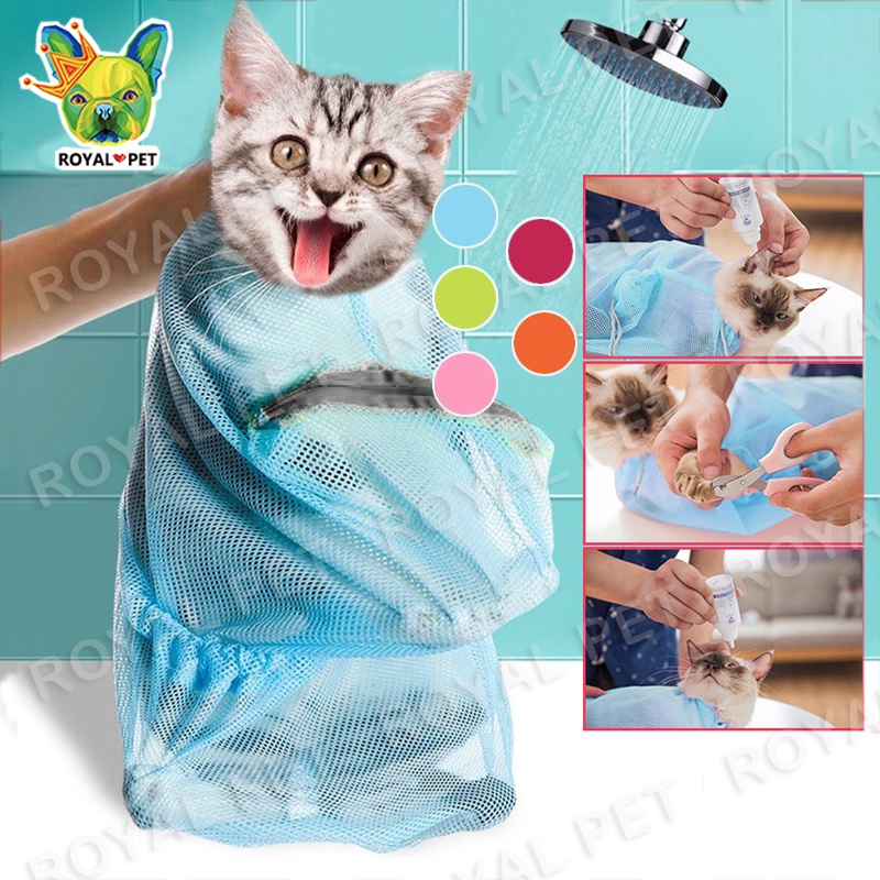 Cat Grooming Bath Bag Cat Washing Bag Biting Restraint for Pet Bathing